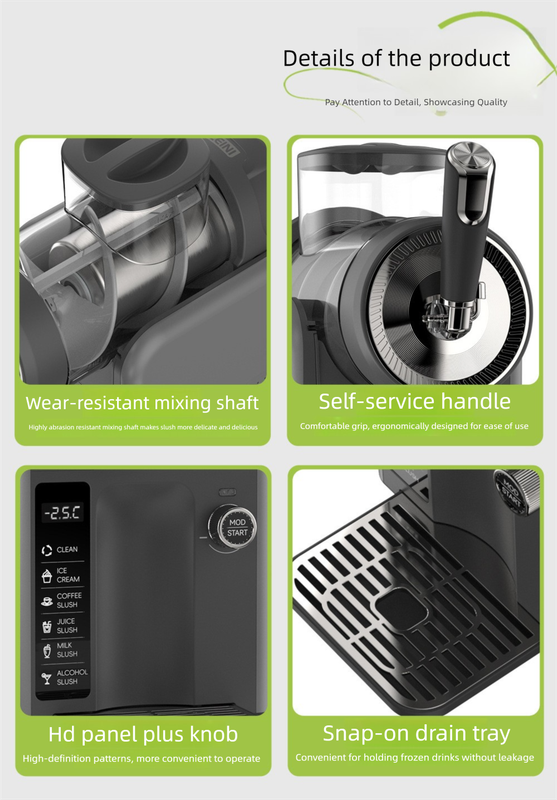 White Compact Home Cold Drink & Ice Cream Maker – Multi-Functional Slush, Milkshake, Coffee, Cocktail & Ice Cream Machine with Auto-Clean Function (AU Plug) - Image 7