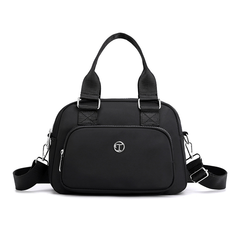 Black Large Capacity Single Shoulder Bag – Waterproof Nylon Tote with Adjustable Strap, Multi-Functional Design for Everyday Use - Image 1