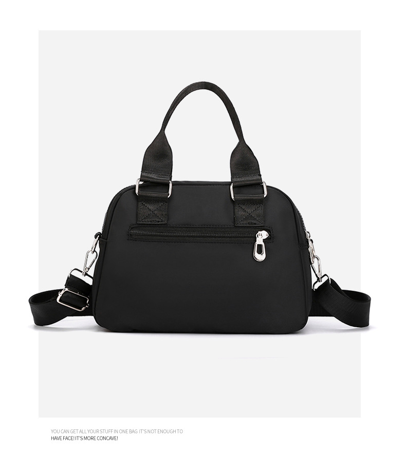 Black Large Capacity Single Shoulder Bag – Waterproof Nylon Tote with Adjustable Strap, Multi-Functional Design for Everyday Use - Image 4