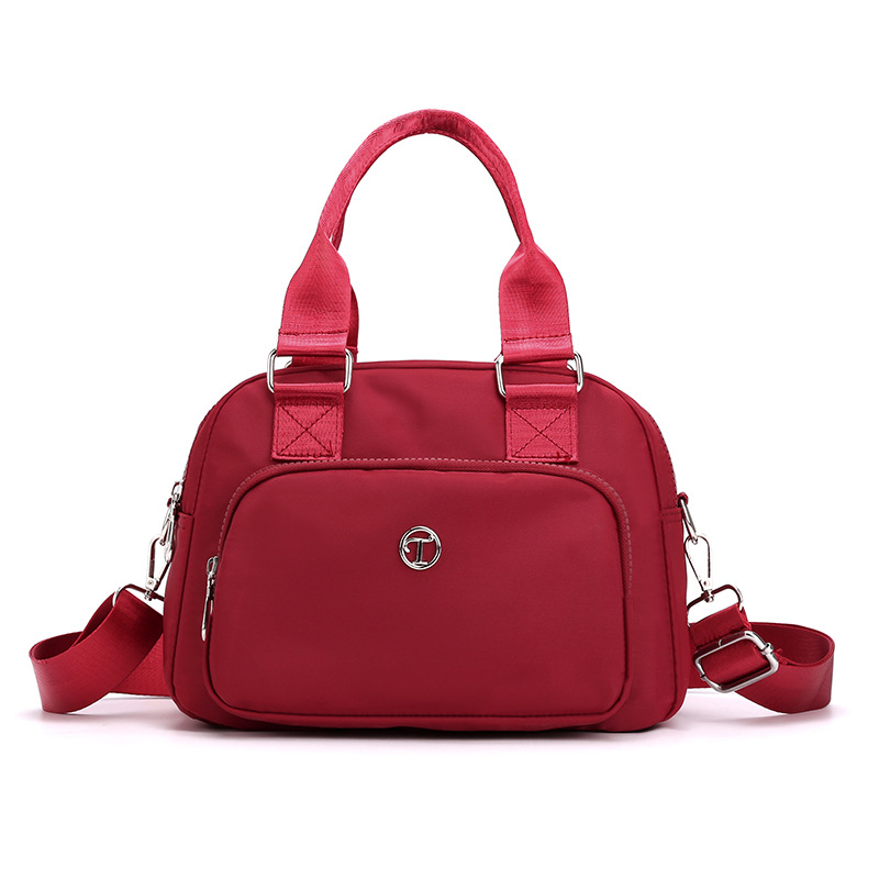 Red Large Capacity Single Shoulder Bag – Waterproof Nylon Tote with Adjustable Strap, Multi-Functional Design for Everyday Use - Image 1