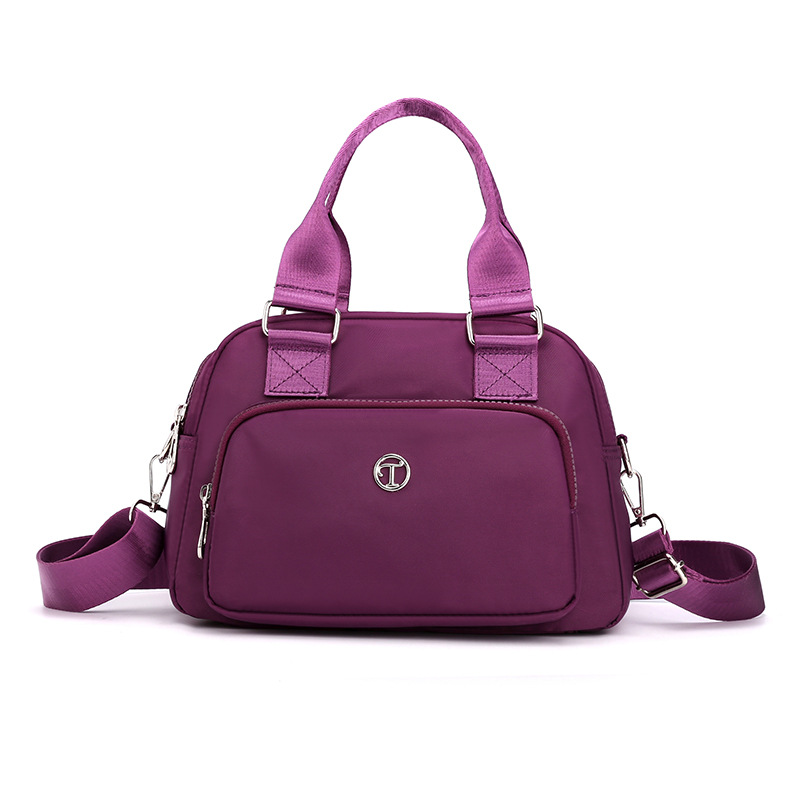 Purple Large Capacity Single Shoulder Bag – Waterproof Nylon Tote with Adjustable Strap, Multi-Functional Design for Everyday Use - Image 1