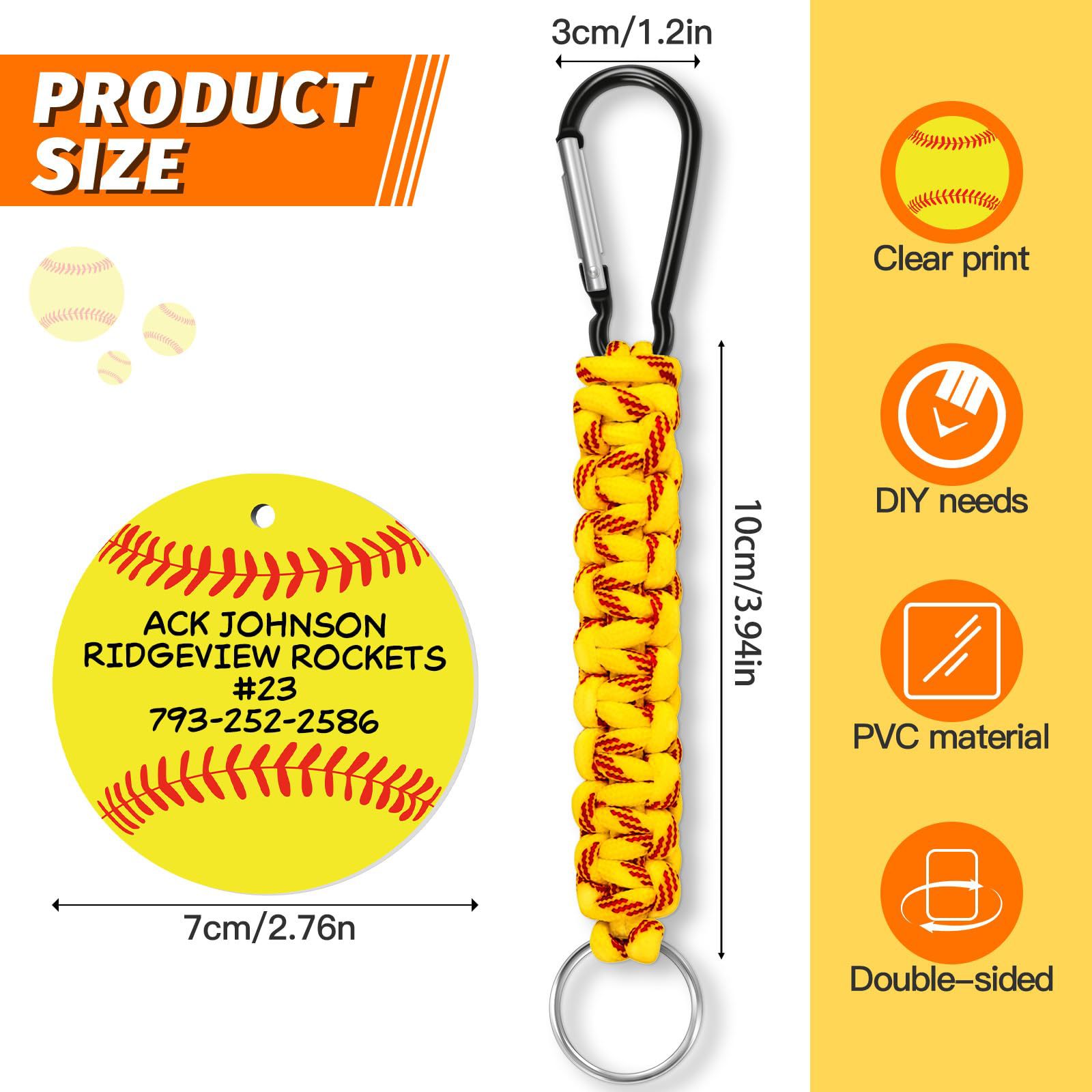 White DIY Volleyball Keychain – Acrylic Ball Pendant with Nylon Rope, 2-Pack - Image 2