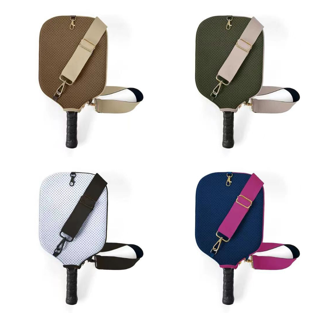 Black Neoprene Pickleball Paddle Cover – Waterproof Side Pocket Design, Shoulder Bag Style - Image 2