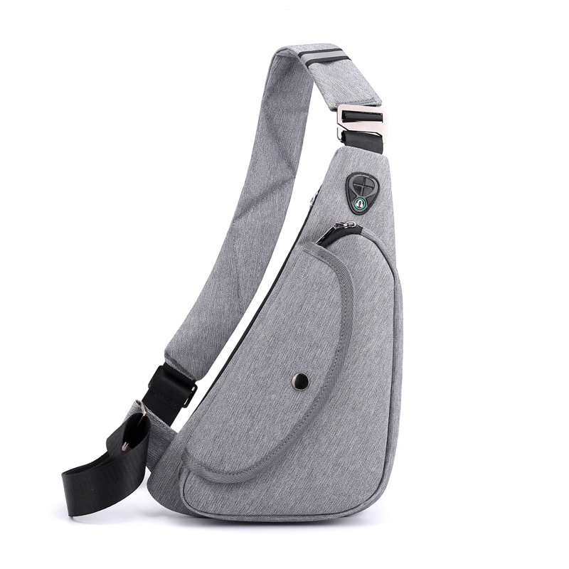 Grey Men's Nylon Fabric Chest Bag – Lightweight, Waterproof & Multi-Functional Crossbody Sling Bag - Image 1