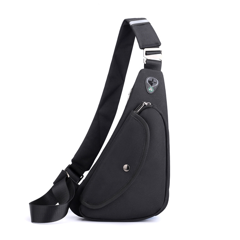 Black Men's Nylon Fabric Chest Bag – Lightweight, Waterproof & Multi-Functional Crossbody Sling Bag - Image 1