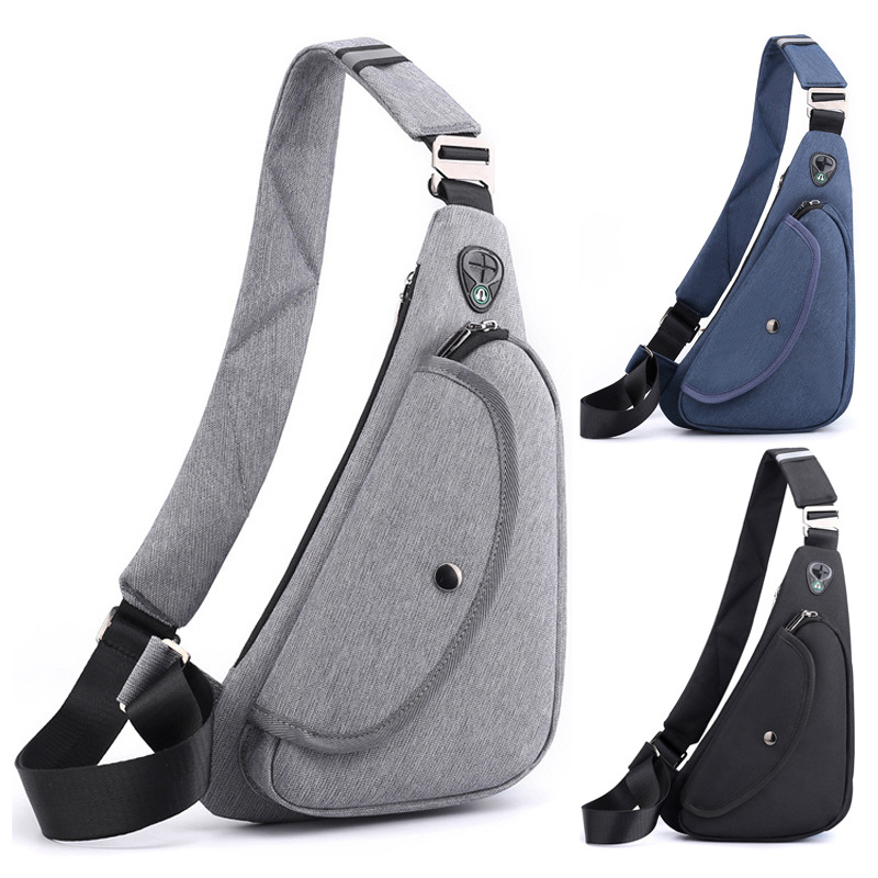 Black Men's Nylon Fabric Chest Bag – Lightweight, Waterproof & Multi-Functional Crossbody Sling Bag - Image 2