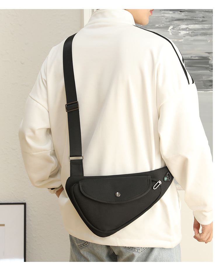 Black Men's Nylon Fabric Chest Bag – Lightweight, Waterproof & Multi-Functional Crossbody Sling Bag - Image 7
