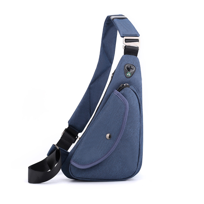 Dark Blue Men's Nylon Fabric Chest Bag – Lightweight, Waterproof & Multi-Functional Crossbody Sling Bag - Image 1