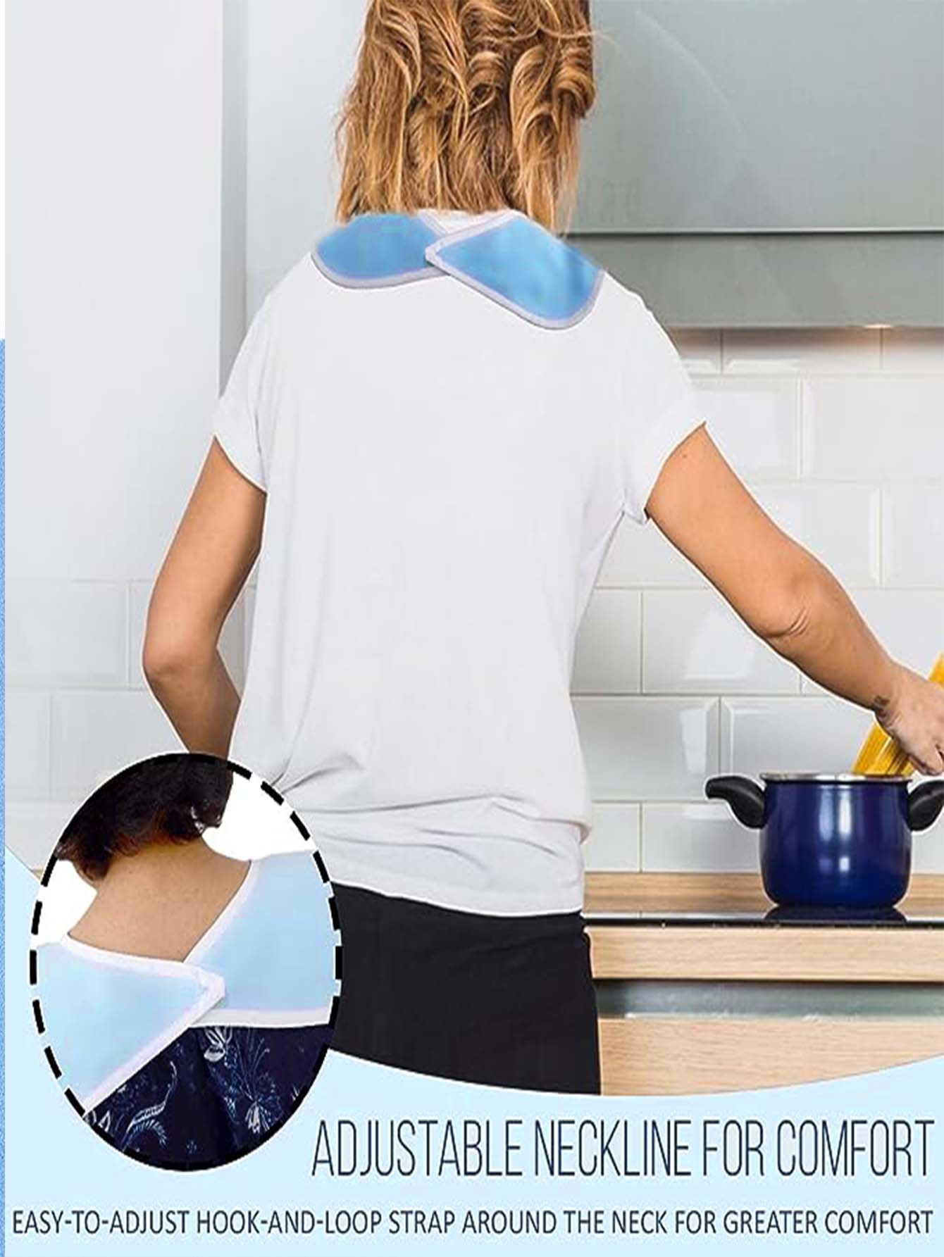 Blue Anti-Stain Feeding Apron with Pocket – Adjustable Care Bib for Elderly & Disabled Adults (2-Pack) - Image 4