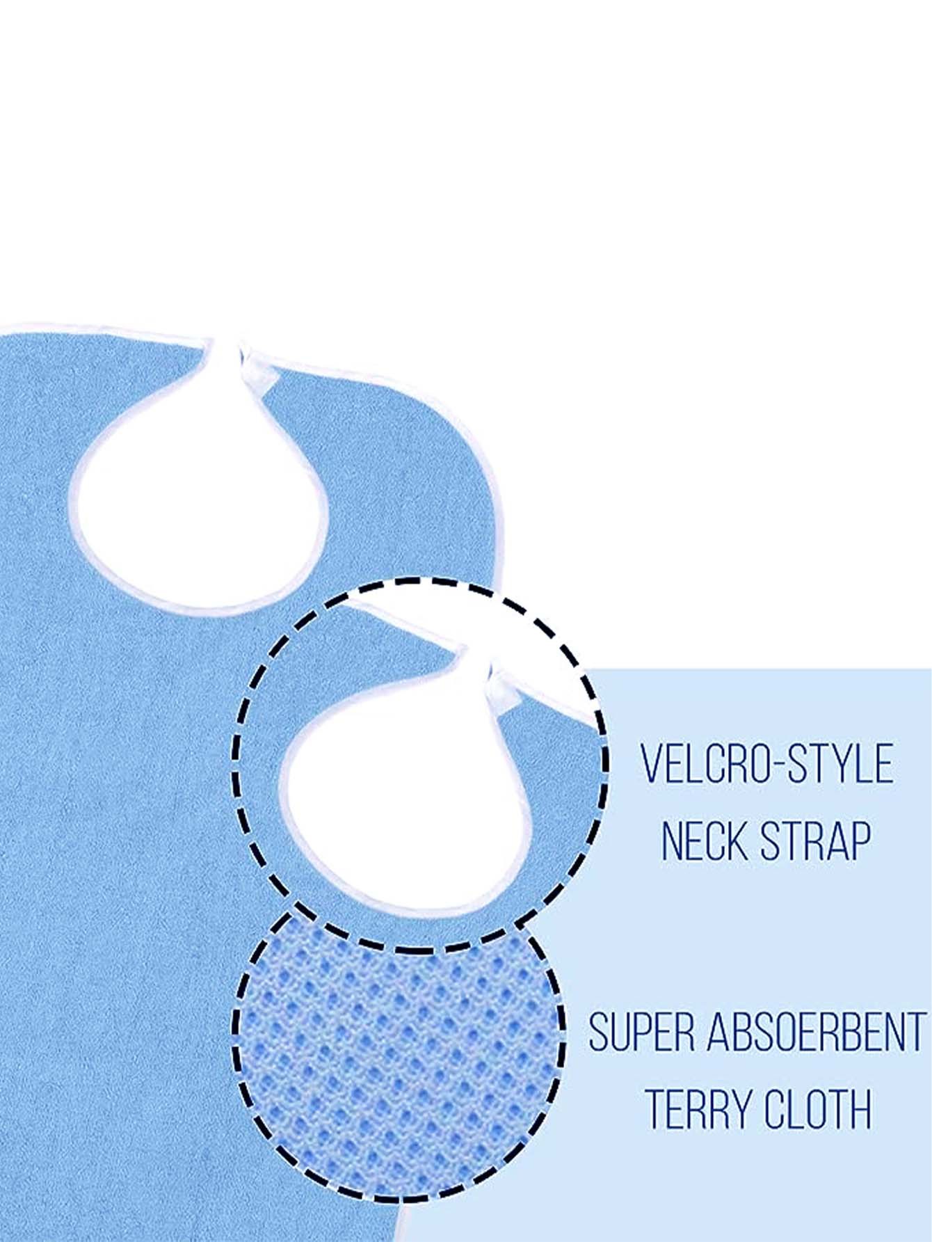 Grey Anti-Stain Feeding Apron with Pocket – Adjustable Care Bib for Elderly & Disabled Adults (2-Pack) - Image 3