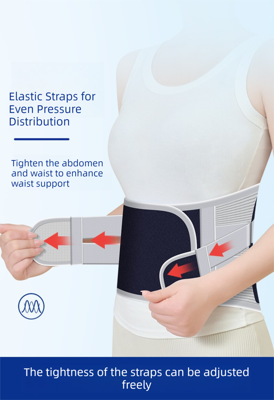 Size XL Grey Wide Breathable Lumbar Support Belt  – Adjustable Back Brace for Pain Relief & Posture Correction - Image 1