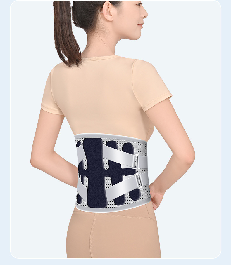 Size XL Grey Wide Breathable Lumbar Support Belt  – Adjustable Back Brace for Pain Relief & Posture Correction - Image 5