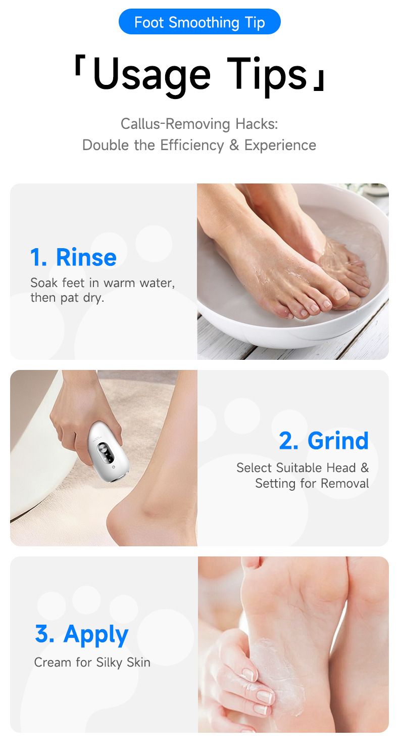 Black 2-in-1 Electric Foot Care Device – Cordless Callus Remover & Skin Polisher with Dual Heads - Image 7