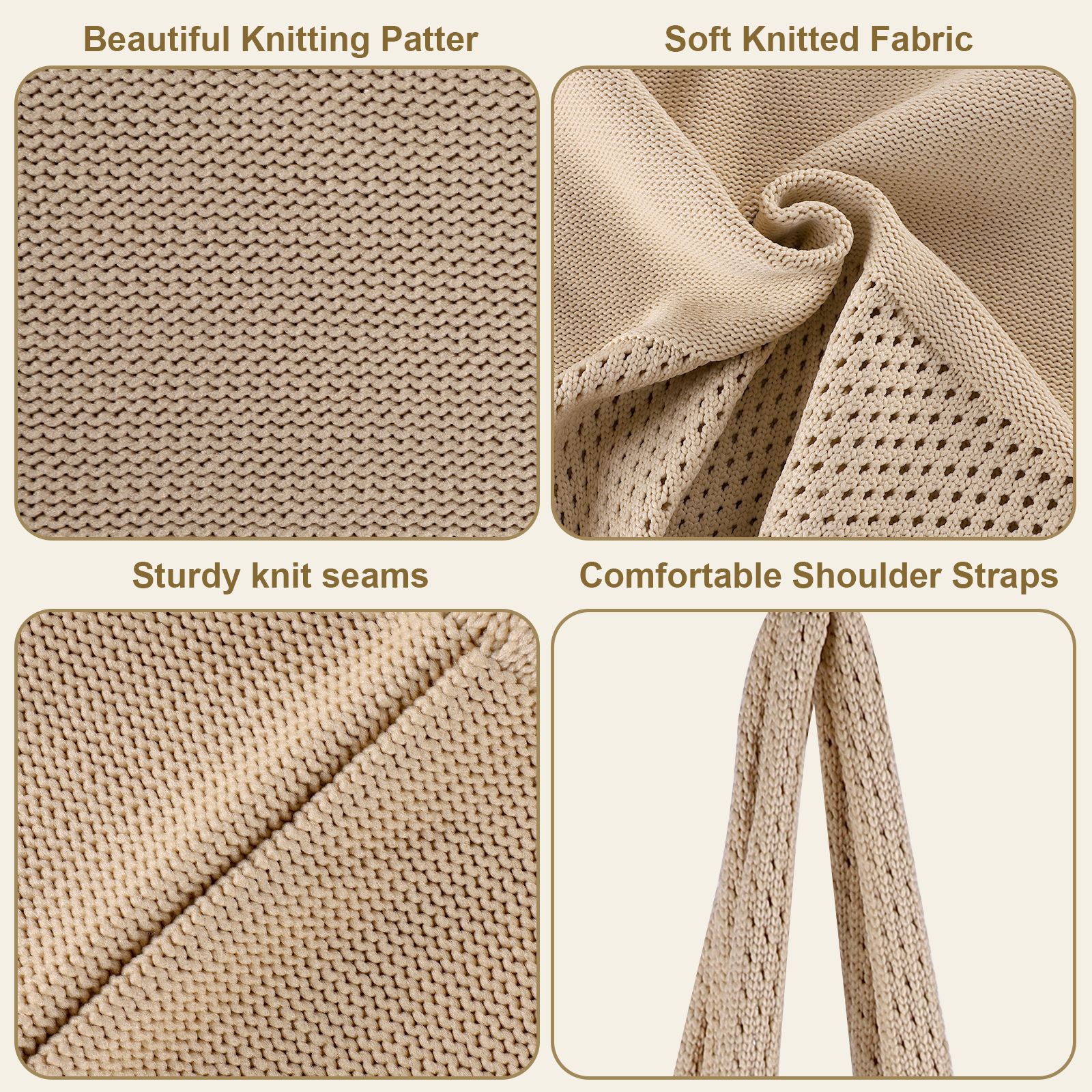 White Women's Large Mesh Beach Tote Bag Boho Crochet Shoulder Shopper Reusable Eco Grocery Net Bag for Summer Travel and Markets - Image 3