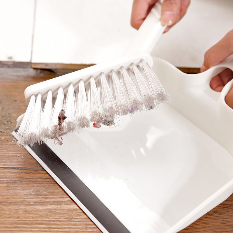 Pink Mini Dustpan and Brush Set Handheld Sweeping Broom with Rubber Lip for Desktop Kitchen Car and Camping Cleaning - Image 2