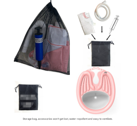 Pink Inflatable Hair Washing Basin with Drain Tube and Pump for Seniors Bedridden and Pregnant Women - Portable Home Shampoo Basin for Easy Hair Care - Image 3