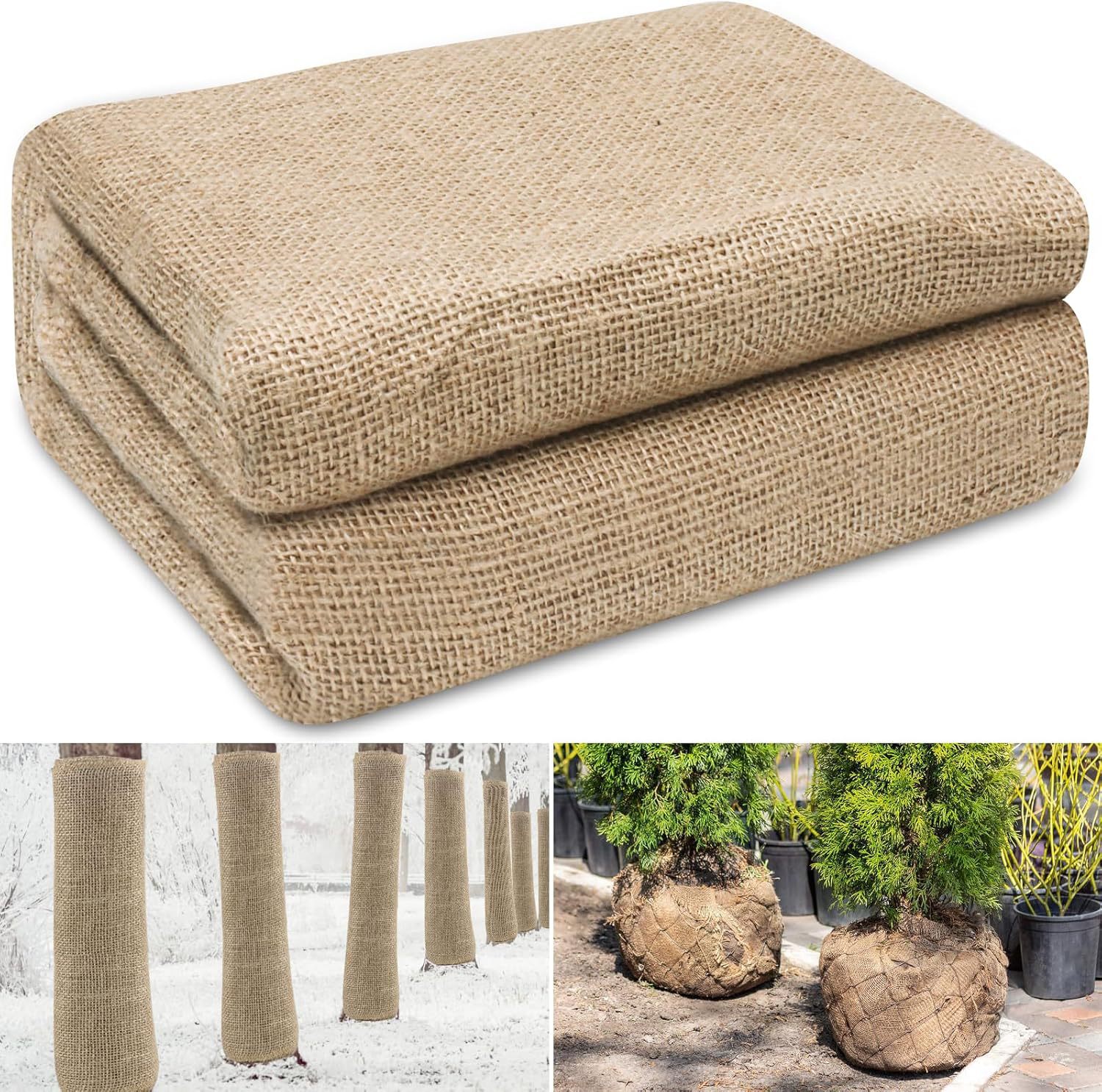 40in x 15ft Natural Jute Burlap Plant Blankets - High Density Winter Frost Protection for Australian Gardens and Trees - Image 1
