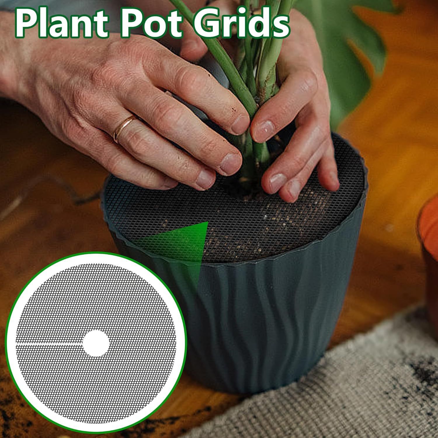 6 Pack Plant Pot Grids 15.7 Inch Flower Pot Soil Protector Cat Dog Pet Proof Cover for Australian Homes Indoor Outdoor Gardening Soil Guard - Image 1
