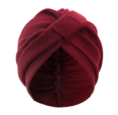 Wine Red 3 Pack Women's Cotton Waffle Knit Turban Headwrap - Thickened Indian Style Beanie Cap - One Size Fits All for Australian Daily Wear - Image 1