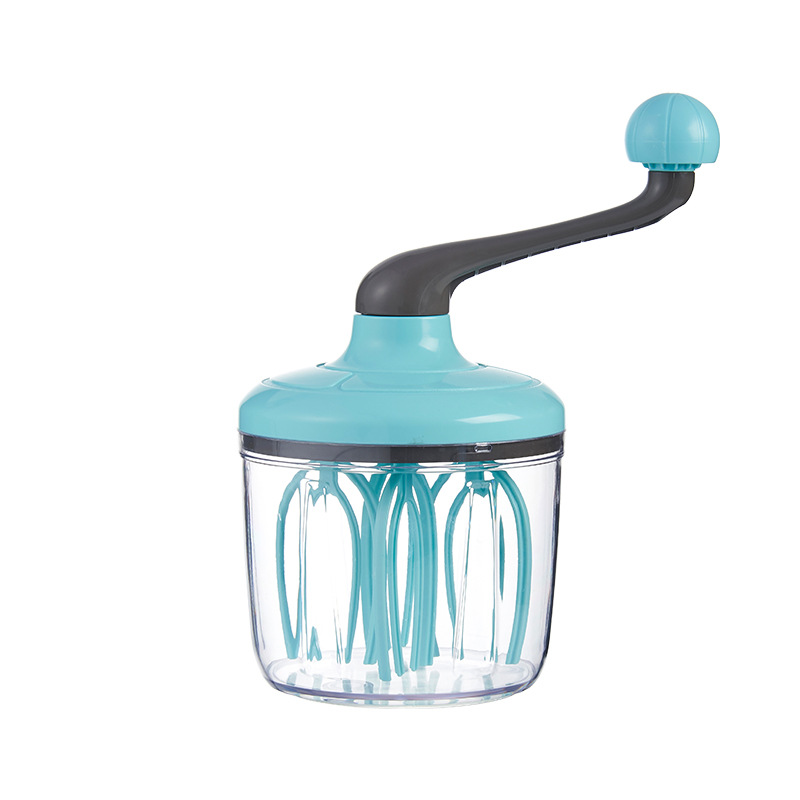 Green-blue Manual Hand-Crank Rotary Egg Beater and Cream Whisk - Large Capacity Baking Mixer for Australian Home Kitchens and Cake Making - Image 1