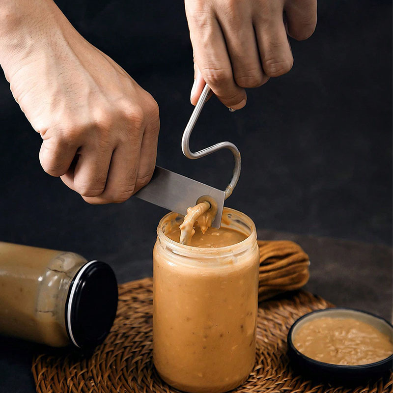 4 Pack Stainless Steel Peanut Butter Stirrer - Food Grade Nut Butter Mixer Tool for 16-35 oz Jars - Durable Kitchen Gadget for Australian Homes - Image 1
