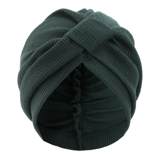 Green 3 Pack Women's Cotton Waffle Knit Turban Headwrap - Thickened Indian Style Beanie Cap - One Size Fits All for Australian Daily Wear - Image 1
