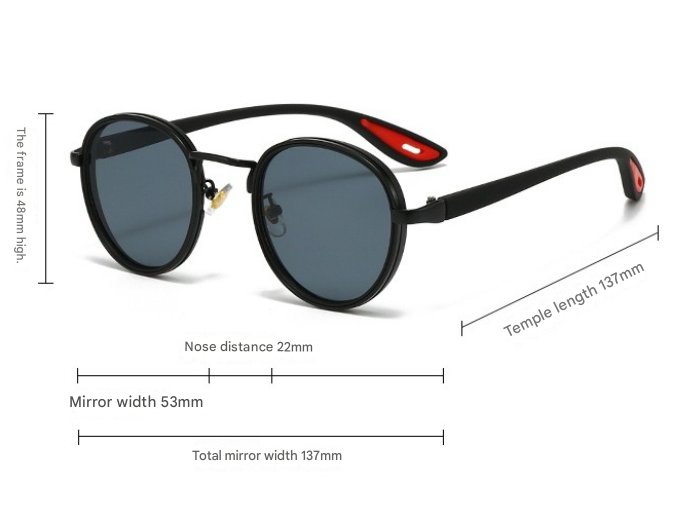 Gold-rimmed Tortoiseshell Frame Retro Round Sunglasses Vintage Metal & PC Frame Casual Classic Style for Men and Women - Lightweight 137mm Width - Image 4
