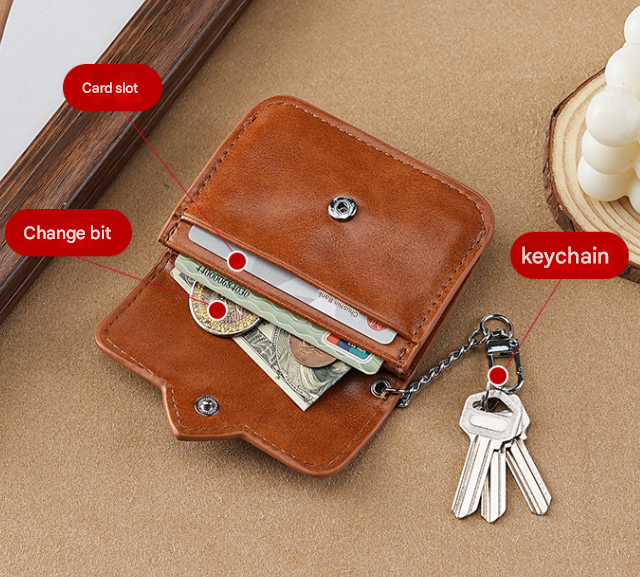2PCS Wine Red Women's Slim PU Leather Card Holder with Cute Heart Detail and Keychain Clip - Ultra Thin Portable Card Sleeve for Daily Use and Gifting - Image 3