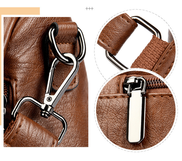 Red Women's Anti-Theft Backpack Purse Soft Faux Leather Convertible Rucksack Shoulder Bag Large Capacity 31cm for Travel Work Daily Use - Image 2