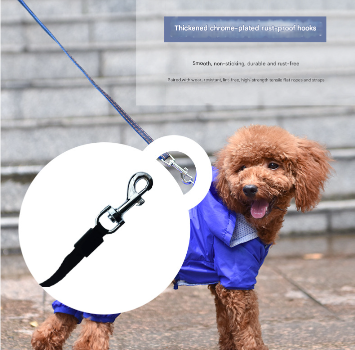 Blue 3-in-1 Retractable Dog Leash with LED Flashlight and Waste Bag Dispenser 5m Nylon Lead for Dogs up to 20kg Essential Pet Walking Gear - Image 4