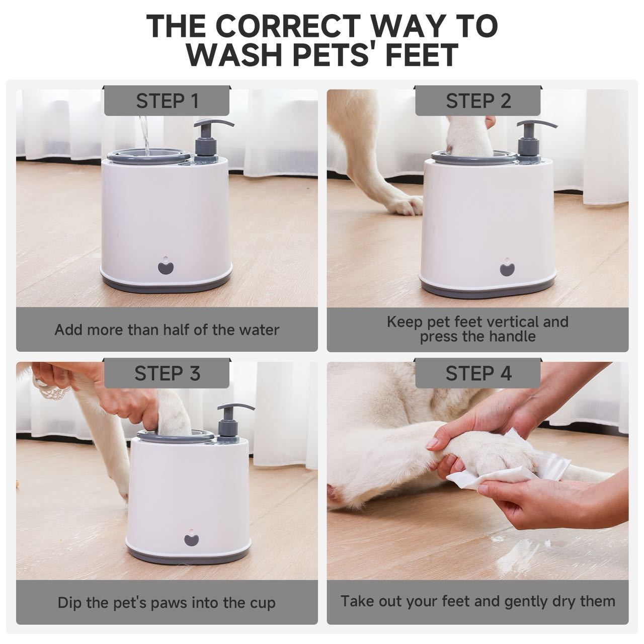 Grey Electric Pet Paw Cleaner Automatic Dog Foot Washer Cup with Built-in Soap Dispenser Soft Silicone Massage Bristles for Small Dogs & Cats - Image 4