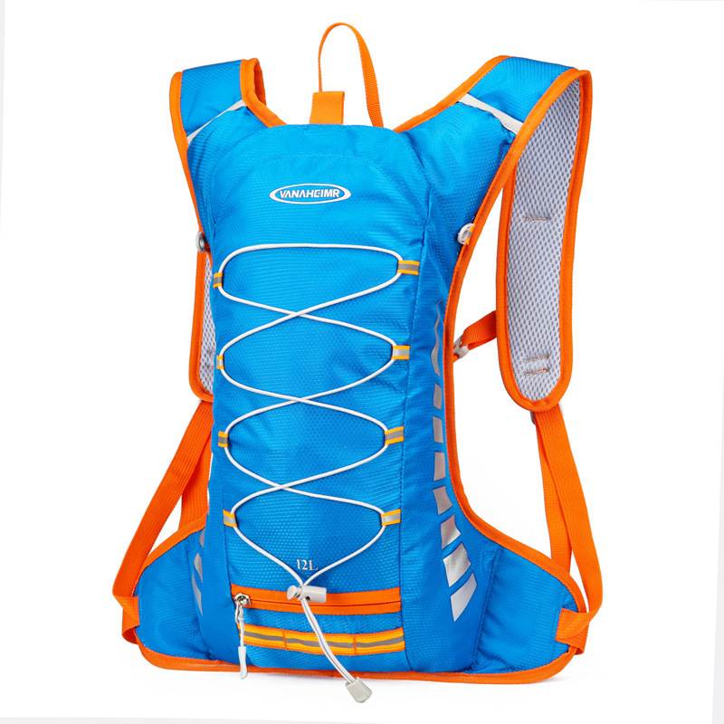 Blue Lightweight Outdoor Sports Backpack Breathable Hiking Daypack Compact Running Cycling Bag with Bungee Storage 45cm for Travel - Image 1