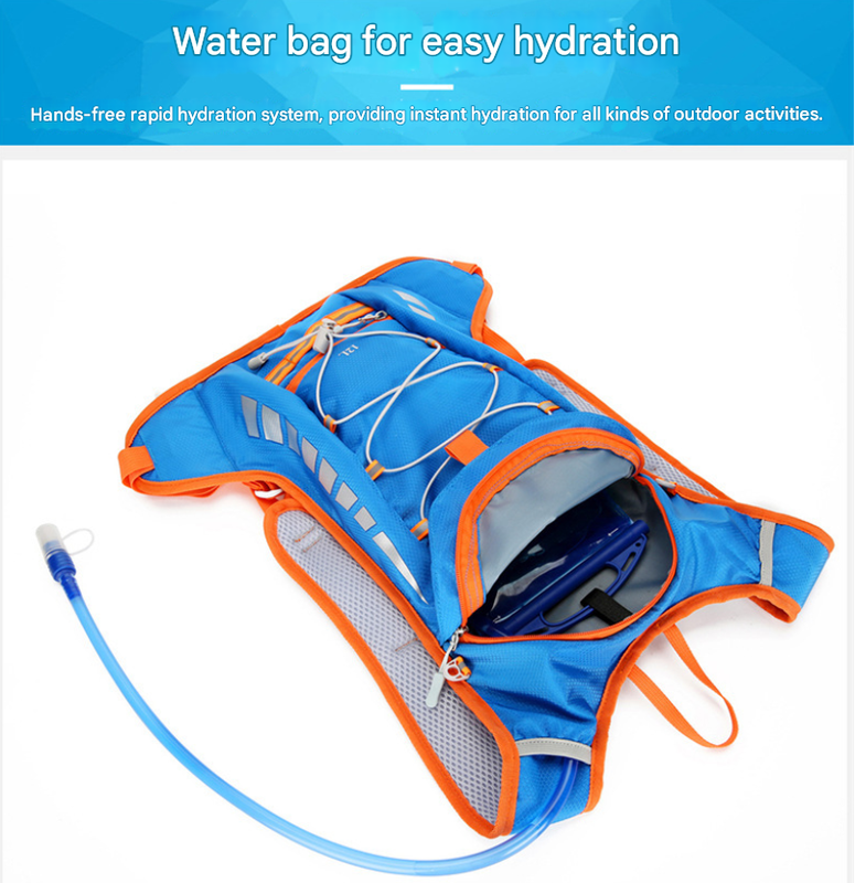 Blue Lightweight Outdoor Sports Backpack Breathable Hiking Daypack Compact Running Cycling Bag with Bungee Storage 45cm for Travel - Image 3