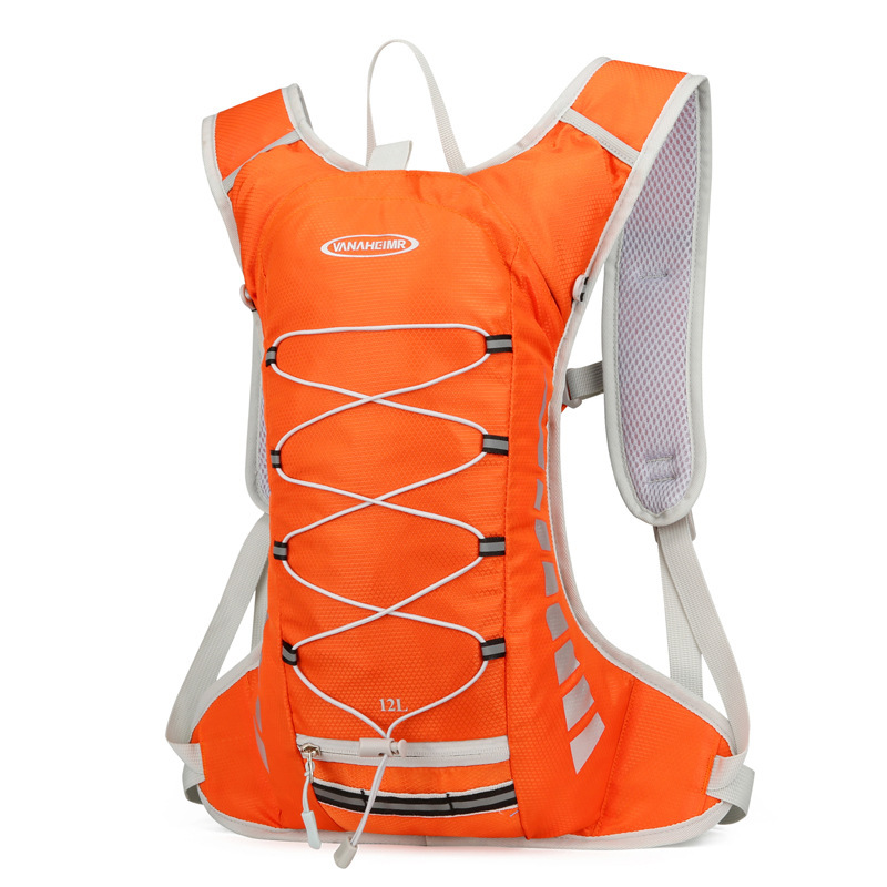 Orange Lightweight Outdoor Sports Backpack Breathable Hiking Daypack Compact Running Cycling Bag with Bungee Storage 45cm for Travel - Image 1