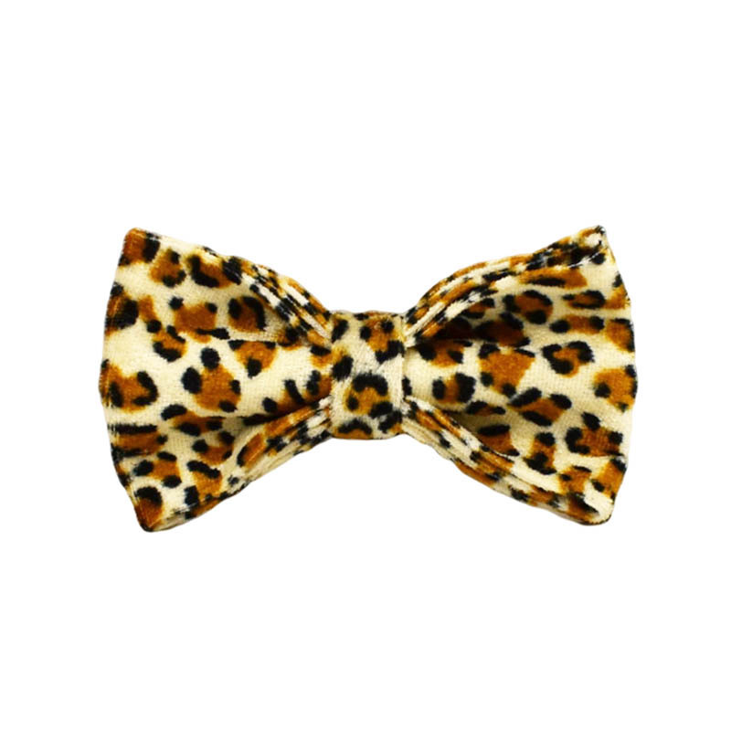 L Luxury 5 Piece Dog Harness and Collar Set Leopard Print with Leash Bow Tie & Waste Bag Holder Gold Metal Buckle Walking Gear - Image 4