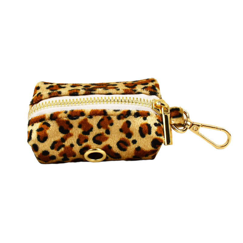XL Luxury 5 Piece Dog Harness and Collar Set Leopard Print with Leash Bow Tie & Waste Bag Holder Gold Metal Buckle Walking Gear - Image 6