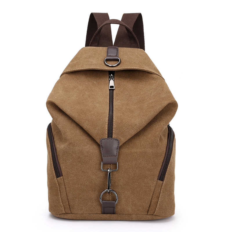 Brown Women's Vintage Canvas Backpack Casual Daypack Retro College School Bag Large Capacity Rucksack for Travel Work & Daily Use - Image 1