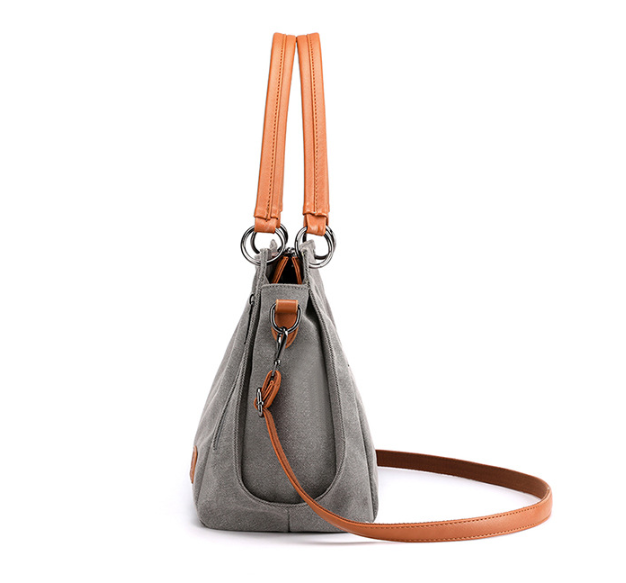 Purple Women's Canvas Hobo Handbag Large Shoulder Tote Bag Adjustable Crossbody Strap Casual Purse 40cm for Work School Travel - Image 3