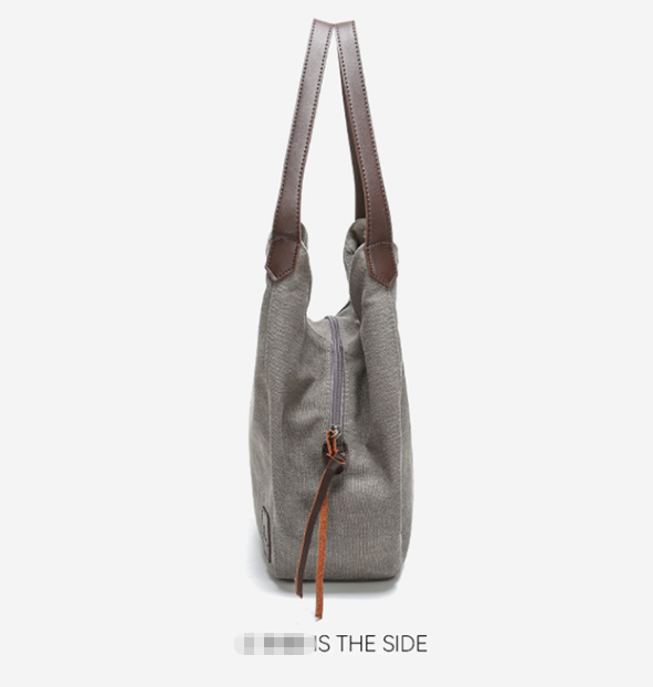 Coffee Women's Canvas Hobo Handbag Multi-Compartment Shoulder Tote Bag Minimalist Casual Purse 30cm for Work Shopping & Travel - Image 4