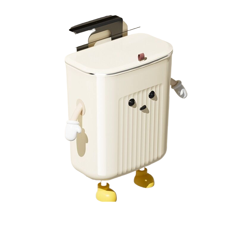 Kitchen wall-mounted trash can (large) + 2 hands and feet + eyes (large) - Image 1