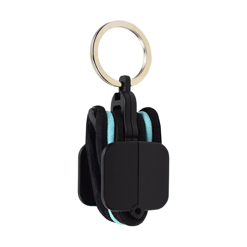 3-PCS Black Portable Hair Tie Organizer Keychain Compact Hair Accessories Holder with Clip for Travel School Bag and Purse - Image 1
