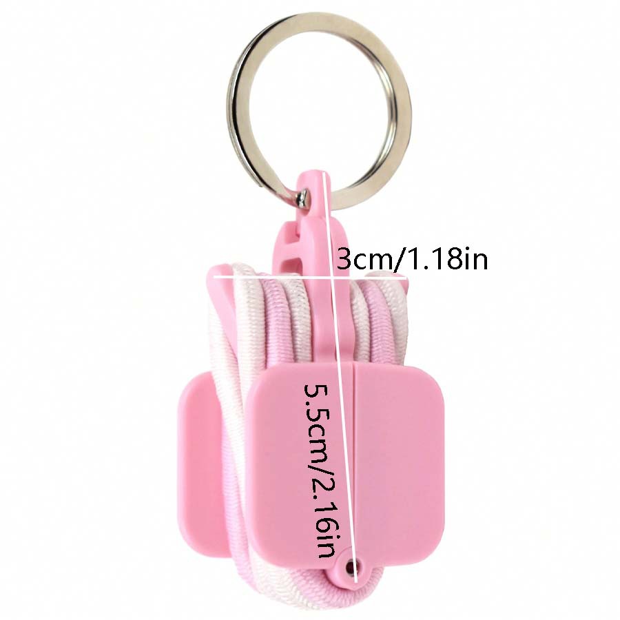 3-PCS Black Portable Hair Tie Organizer Keychain Compact Hair Accessories Holder with Clip for Travel School Bag and Purse - Image 5