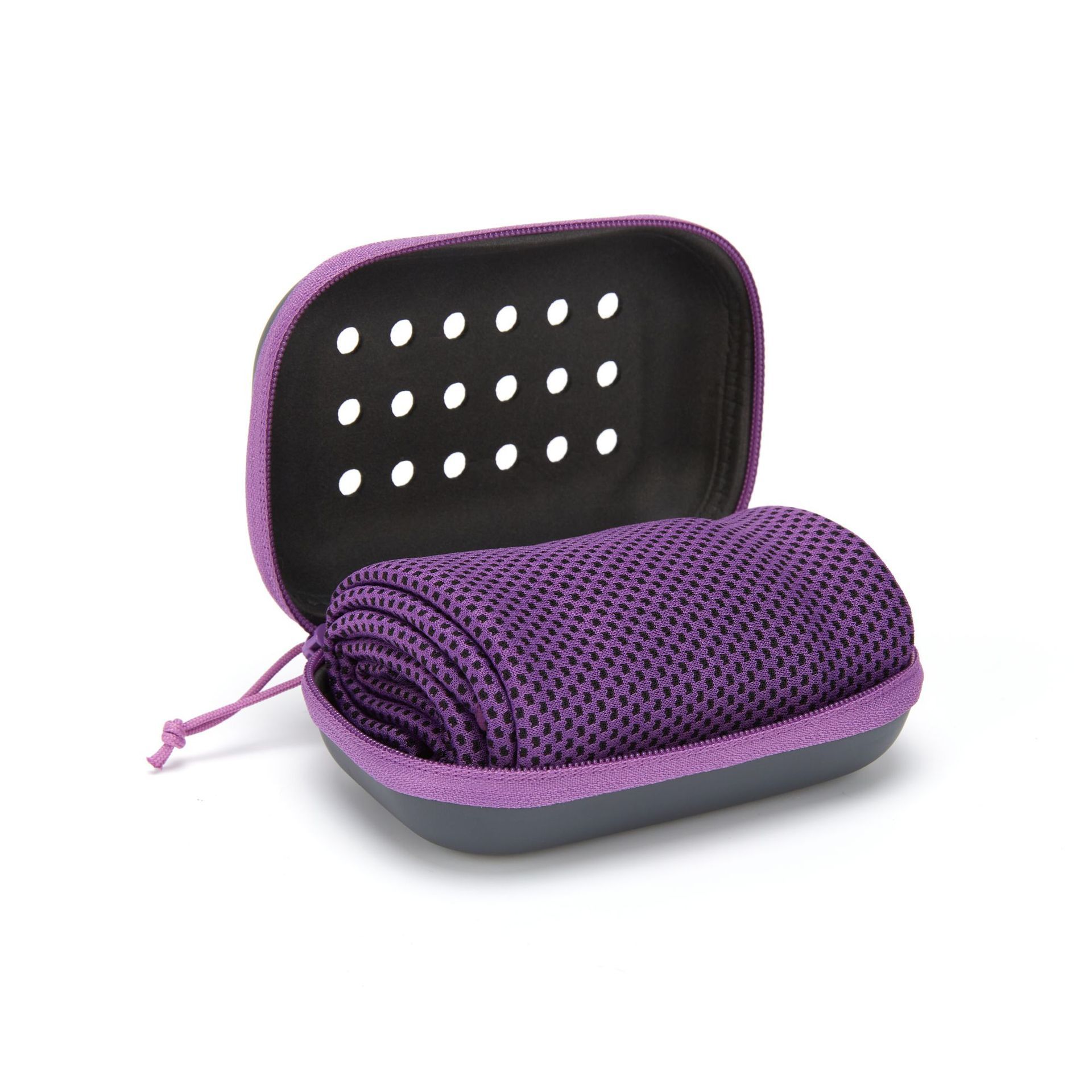 2-PCS purple Instant Cooling Towel with EVA Case 30x90cm Breathable Ice Silk Sports Towel Quick Dry for Gym Yoga and Outdoor Workouts - Image 1