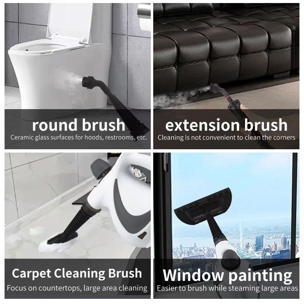 Pink Handheld Steam Cleaner 1050W High Pressure Chemical Free Cleaning Machine with 12 Piece Accessory Set for Kitchen Bathroom Car and Upholstery - Image 4