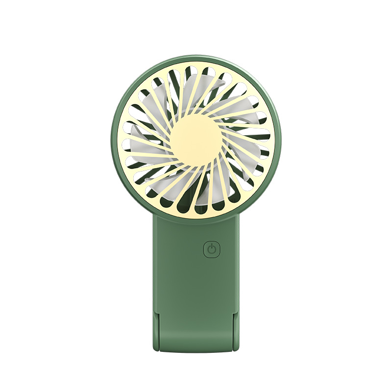 Green 2 Pack Mini Portable Handheld Fan Foldable Desktop Personal Fan USB Rechargeable Pocket Fan with 3 Speeds for Travel Office and Outdoor - Image 1