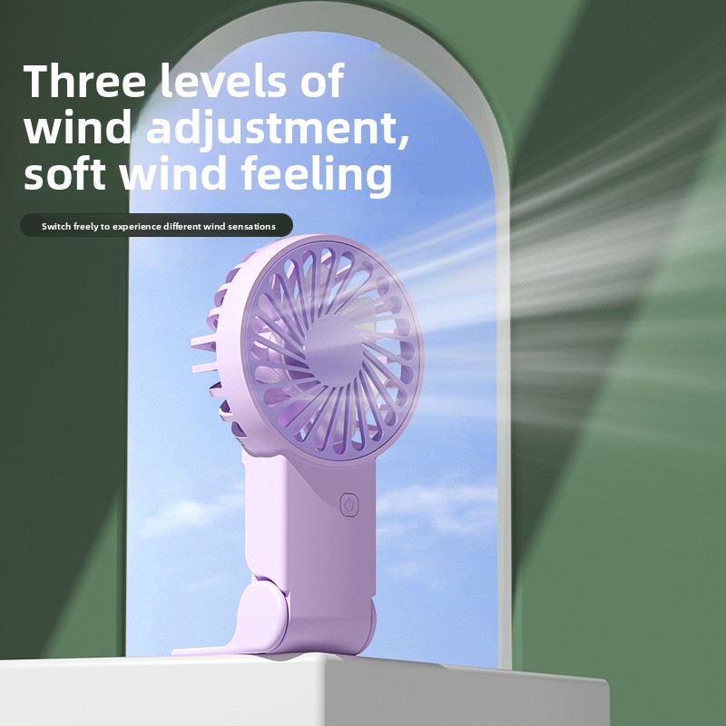 Green 2 Pack Mini Portable Handheld Fan Foldable Desktop Personal Fan USB Rechargeable Pocket Fan with 3 Speeds for Travel Office and Outdoor - Image 4