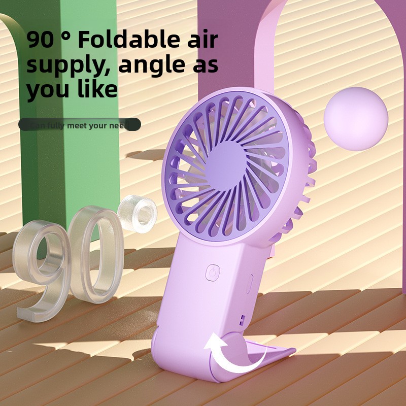 Green 2 Pack Mini Portable Handheld Fan Foldable Desktop Personal Fan USB Rechargeable Pocket Fan with 3 Speeds for Travel Office and Outdoor - Image 5