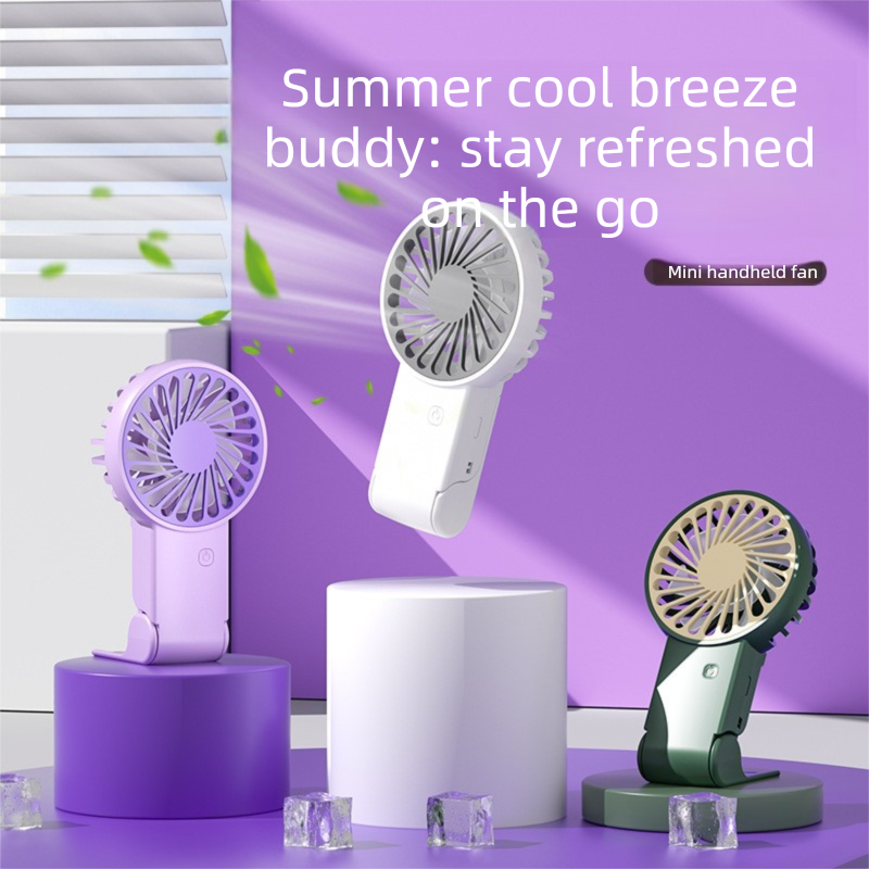 White 2 Pack Mini Portable Handheld Fan Foldable Desktop Personal Fan USB Rechargeable Pocket Fan with 3 Speeds for Travel Office and Outdoor - Image 3