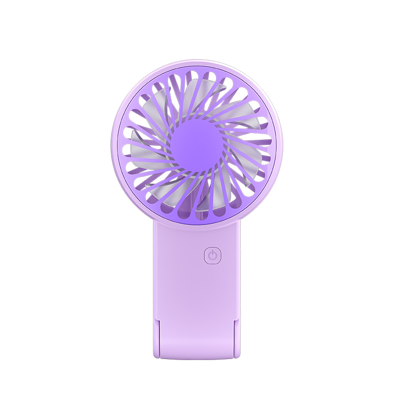 Purple 2 Pack Mini Portable Handheld Fan Foldable Desktop Personal Fan USB Rechargeable Pocket Fan with 3 Speeds for Travel Office and Outdoor - Image 1