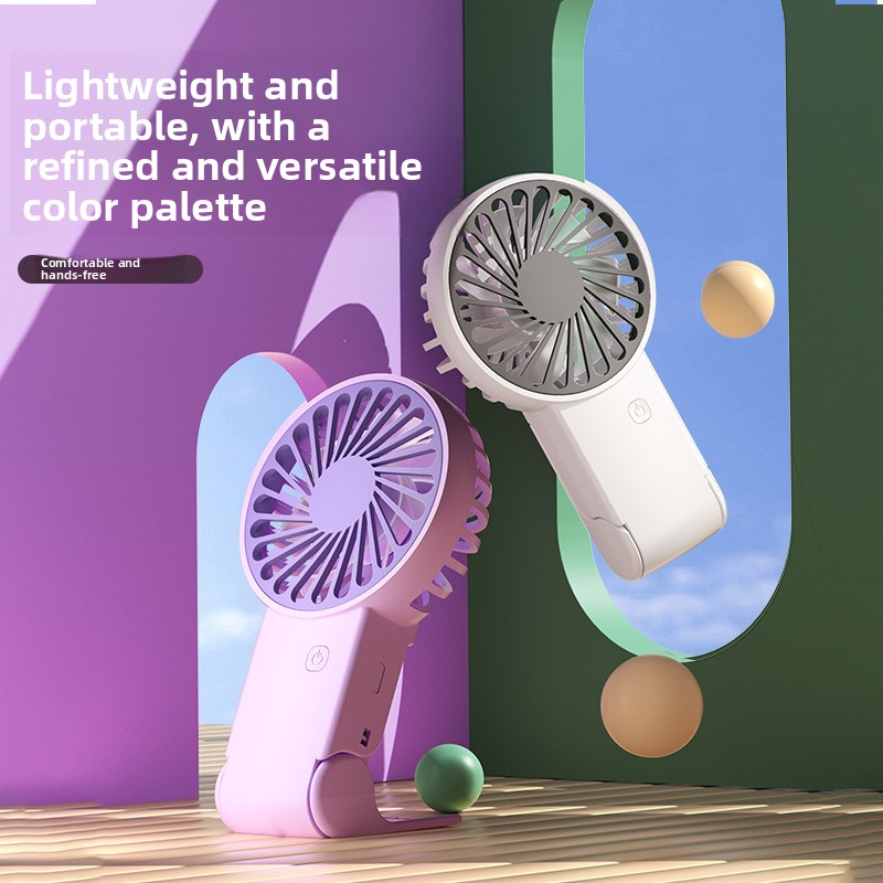 Purple 2 Pack Mini Portable Handheld Fan Foldable Desktop Personal Fan USB Rechargeable Pocket Fan with 3 Speeds for Travel Office and Outdoor - Image 6